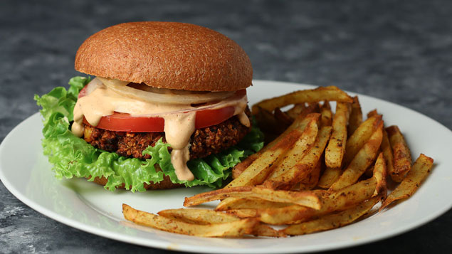 Quinoa and Black Bean Burgers from A Plantiful Path