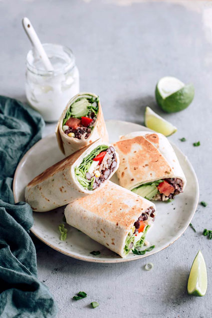 Easy Homemade Vegan Bean Burrito Recipe by Nutriciously