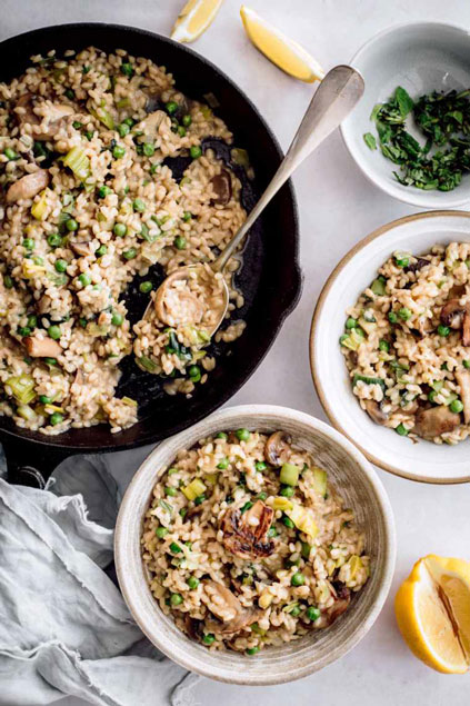 Creamy Vegan Mushroom Risotto by Nutriciously