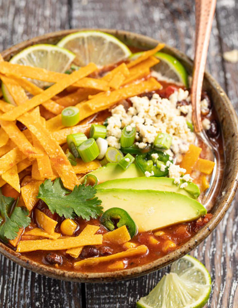 Vegan Tortilla Soup from a Virtual Vegan