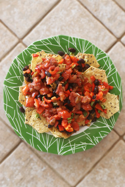 black bean vegan nachos