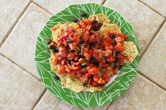 black bean vegan nachos