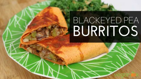 Healthy burritos recipe: vegan blackeyed pea burritos from The Plant-Based Diet Meal Plan cookbook by @heathernicholds C.H.N.