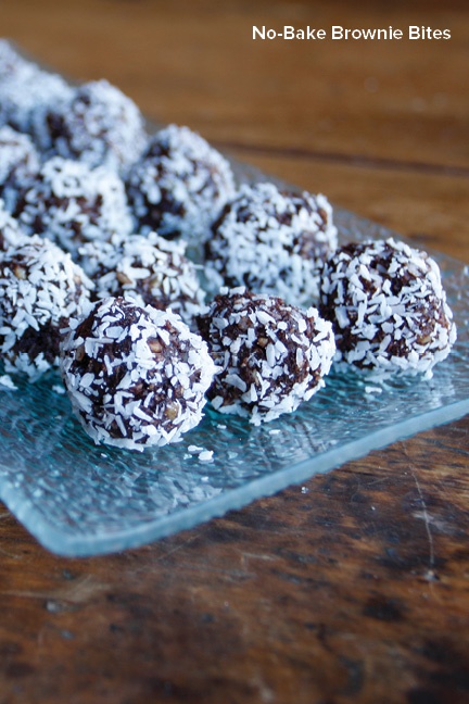 No-bake healthy vegan brownie bites