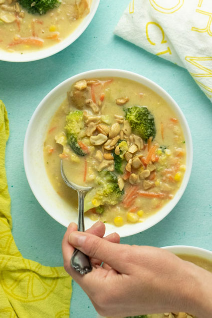 Creamy Vegan Corn Chowder on Glue and Glitter