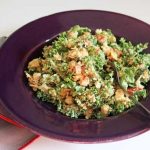 Vegan Caesar Salad with Kale and Chickpeas