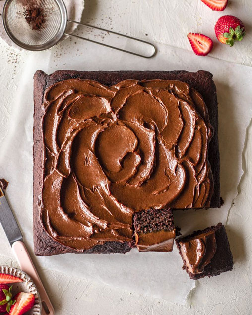 Vegan Beetroot Brownies with Chocolate Avocado Frosting on Rainbow Nourishments