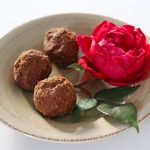 Raspberry maca vegan chocolate truffles