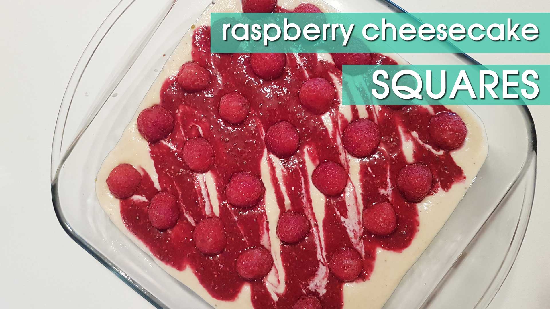 Vegan Raspberry Cheesecake Squares - veganook