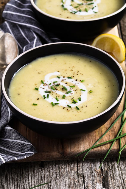 Instant Pot Potato Leek Soup by Vegan Huggs